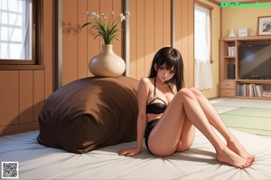 Anime girl with big tits posing for the camera.