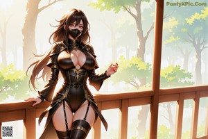 a sexy anime girl with big tits posing for the camera