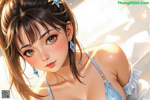 A woman with her eyes closed looking up at the sky.