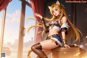 A woman in a cat ears outfit posing for a picture.